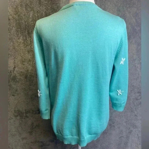 Quacker Factory Dragonfly Beaded Cardigan with built in shell women’s size M - Picture 7 of 10